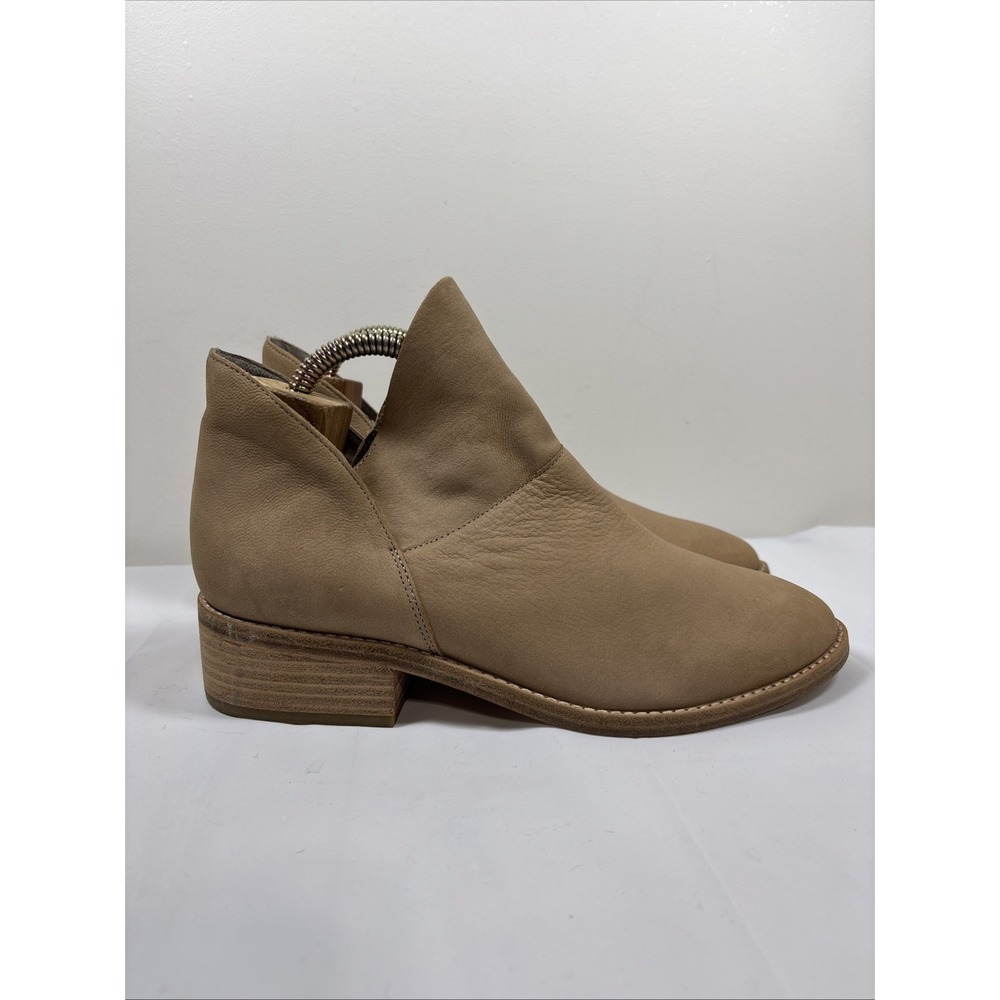 Eileen Fisher Sz 9 Leaf Bootie‎ Nubuck Low Cut Out Ankle Boot Bootie Tan Comfort